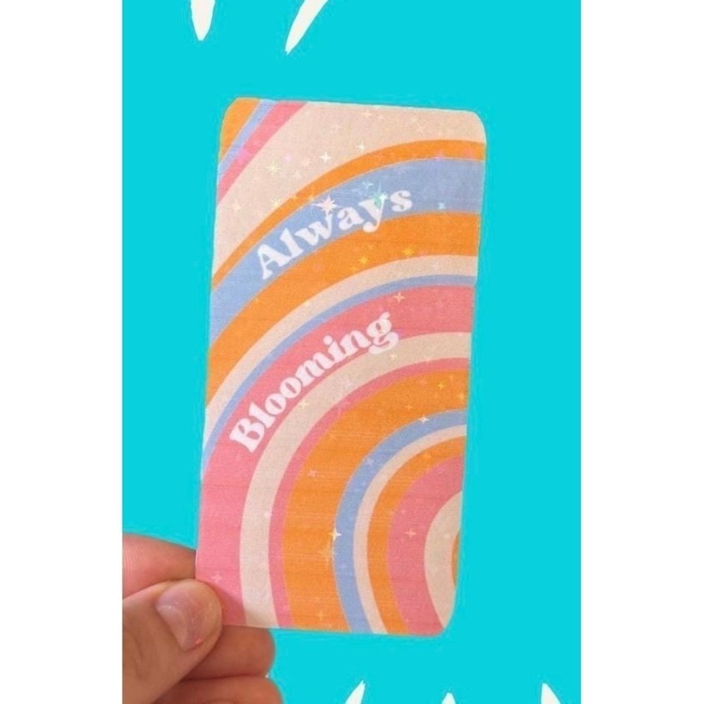 Always Blooming Rainbow Sticker Retro Pastel Floral Positivity Decal
